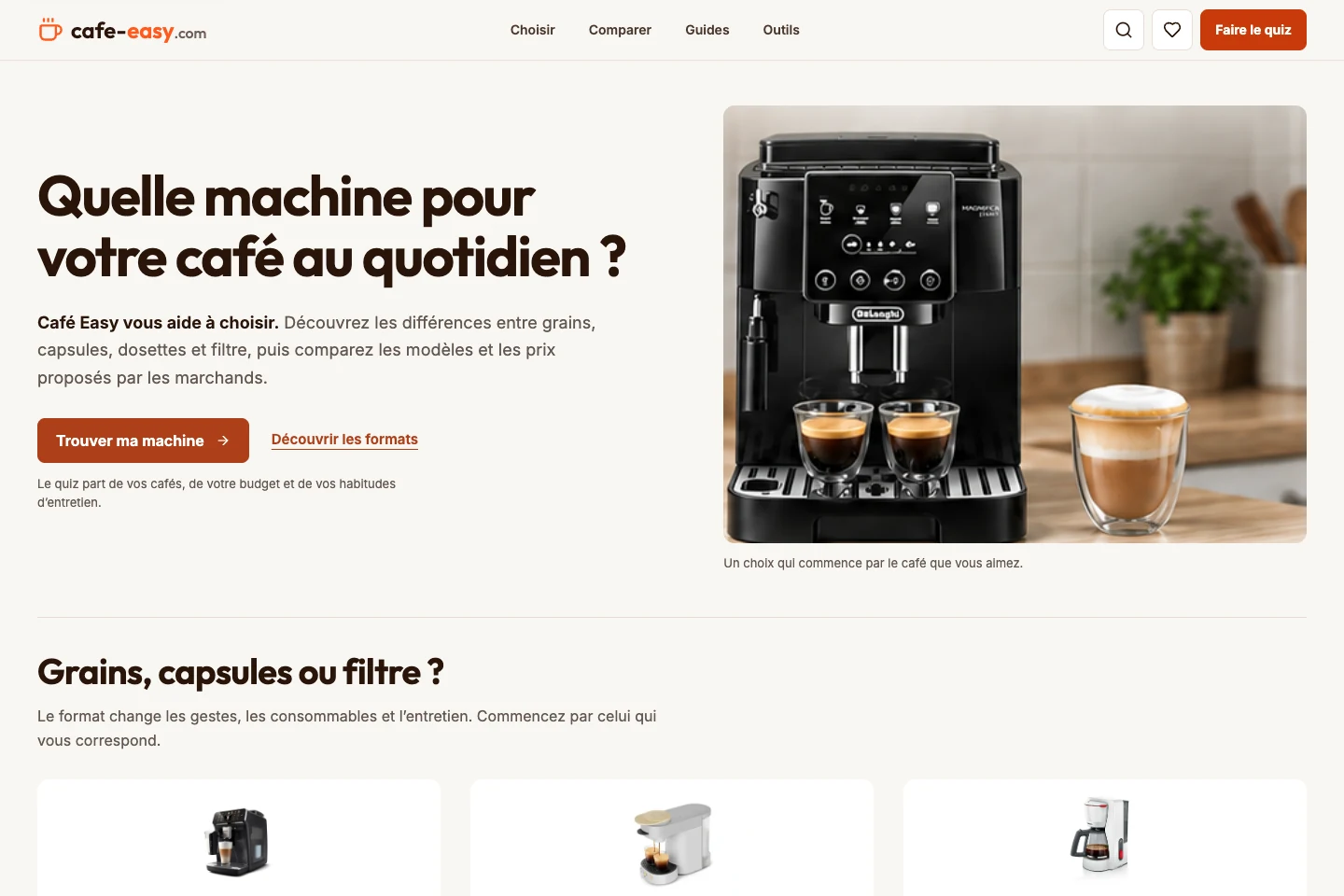 Aperçu du comparateur Café Easy